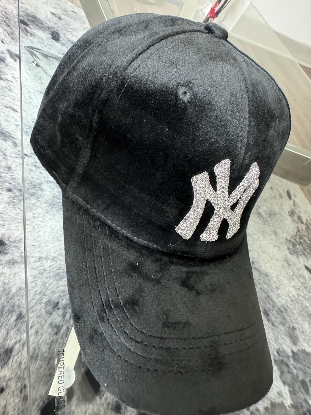 Black NY Rhinestone Caps - Etsy