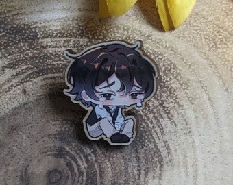 BSD - Dazai Osamu Wooden Pin Badge