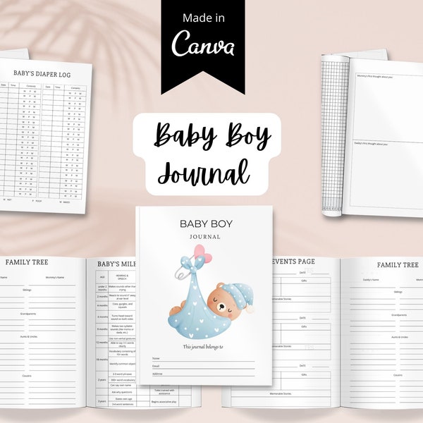 Baby Boy Planner | Baby Boy Planner in Canva | Instant Download