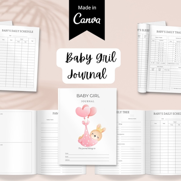 Baby Girl Planner | Baby Girl Planner in Canva | Instant Download