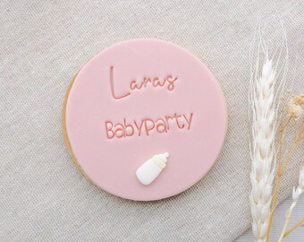 Baby shower cookies, customizable with name, as decoration or guest gift for baby shower