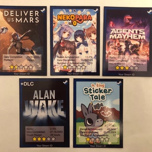 10 Personalised Steam Achievement Cards