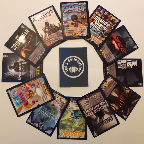 6 Personalised Platinum Trophy Cards