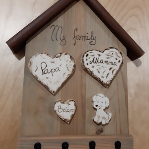 Wooden Wall Key Holder, Family Key Holder