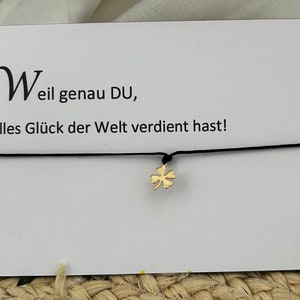 Mutmacherarmband mit Kleeblatt/ Glücksbringer