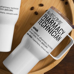 Lustiges Apothekentechniker-Geschenk, Fantastisches Apothekentechnik-Definitions-Reisebecher-Geschenk, Apothekentechniker-Geburtstags-danke neuer Job-Becher-Geschenk