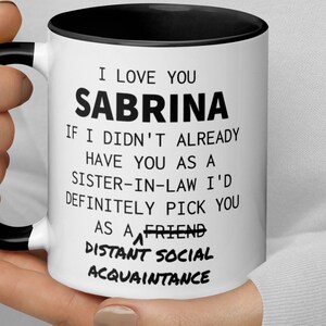 Personalised Sister In Law Gift, Personalised Sister-In-Law Coffee Mug Gift, Funny Personalised Birthday Christmas Gift For Sister In Law
