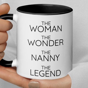Nanny Au Pair Thank You Secret Santa Appreciation Xmas Congratulations New Job Gift, Nanny The Woman The Wonder Coffee Mug, Funny Nanny Gift