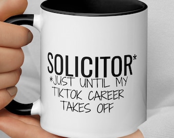 Abogado hasta que mi carrera en TikTok despegue taza de café, regalo divertido de abogado, promoción de calificación de graduación de abogado regalo secreto de Papá Noel