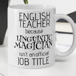 English Teacher Gift, English Teacher Mug, English Teacher Gift For Women Men Coworker, English Teacher Birthday Secret Santa Christmas Gift