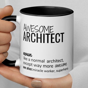 Impressionnant cadeau de définition d'architecte, tasse à café drôle d'architecte, architecte merci nouvelle promotion de l'emploi remise des diplômes Secret Santa quittant le cadeau