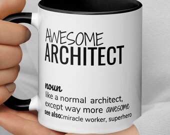 Impresionante regalo de definición de arquitecto, taza de café de arquitecto divertido, arquitecto gracias nuevo trabajo promoción graduación secreto Santa dejando regalo