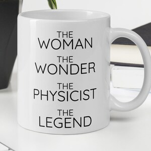 Physiker die Frau die Wunderkaffeetasse, Physiker-Danke-Geheimnis-Weihnachtsmann-neue Job-Anerkennung Glückwünsche, die Weihnachtsgeschenk für Frauen verlassen