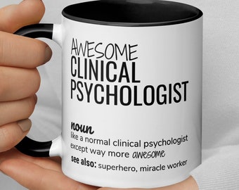 Impressionnante tasse à café définition psychologue clinicien, cadeau drôle de psychologue clinicien, nouveau cadeau d'anniversaire de remise des diplômes de psychologue clinicien
