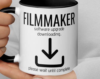 Zukünftiger Filmemacher Danke Abschlussfeier Weihnachtsgeschenk, Filmemacher- Software-Upgrade zum Herunterladen der Kaffeetasse Geschenk für Filmschüler