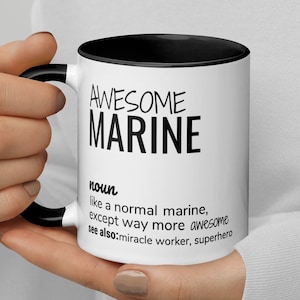 Awesome Marine Definition Coffee Mug, Funny Marine Coffee Mug, New Marine Gift, Marine Birthday Graduation Promotion Secret Santa Gift