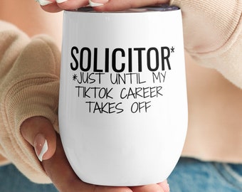 Regalo divertido para abogado, abogado hasta que mi carrera en TikTok despegue el vaso de vino, promoción de calificación de graduación de abogado dejando regalo