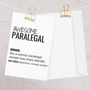 Super Paralegal Definition Grußkarte, Lustige Paralegal Karte für Frauen, Paralegal Geburtstag Danke Neue Job Promotion Abgang Karte