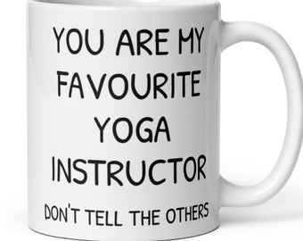 Regalo per istruttore di yoga, Tazza per istruttore di yoga, Regalo per istruttore di yoga, Istruttore di yoga Regalo di ringraziamento segreto di Babbo Natale