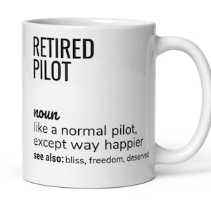 Cadeau de retraite de pilote, cadeau de tasse à café de pilote à la retraite, cadeau de retraite de pilote, cadeau de retraite de pilote, cadeau de retraite pour hommes femmes papa grand-collègue