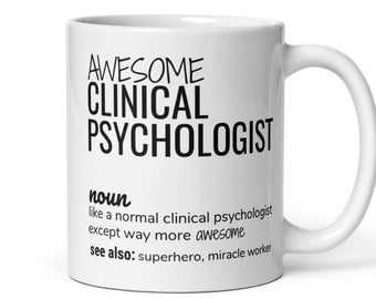 Cadeau drôle de psychologue clinicien, tasse à café impressionnante de définition de psychologue clinicien, nouveau cadeau d'anniversaire de remise des diplômes de psychologue clinicien