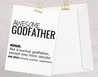 Tolle Paten-Definitions-Grußkarte, neue Paten-Karte, Paten-Geburtstags-Weihnacht-Tauf-Taufkarte, lustige Paten-Karte