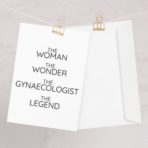 Carte de vœux gynécologue pour les femmes, La femme la merveille, Gynécologue Merci Nouvelle promotion de l’obtention du diplôme d’emploi Quittant la carte d’anniversaire