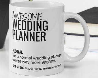 Lustiger bester neuer Hochzeitsplaner Danke Wichtelanerkennungs-Weihnachtsgeschenk für Männer Frauen, fantastische Hochzeitsplaner-Definitions-Kaffeetasse