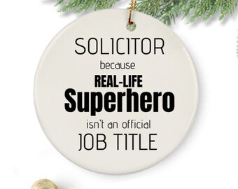Adorno de cerámica de abogado de superhéroe de la vida real, recuerdo de abogado recién calificado, adorno de abogado, adorno de árbol de Navidad de abogado