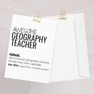 Impressionnante carte de voeux de définition de professeur de géographie, carte de voeux de professeur de géographie merci appréciation félicitations de départ nouvel emploi