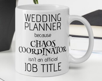 Hochzeitsplaner Chaos Coordinater Kaffeetasse, Lustige Hochzeit Party Eventplaner Danke geheime Santa Wertschätzung Weihnachtsgeschenk für ihn sie
