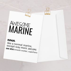 Cartão de felicitações de definição marinha incrível, cartão marinho engraçado, novo cartão marinho, promoção de formatura de aniversário marinho, cartão de parabéns