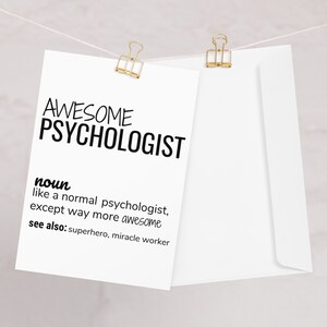 Super Psychologe Definition Grußkarte, Psychologe Graduierung Promotion verlassen neuen Job Geburtstagskarte, lustige Psychologe Karte
