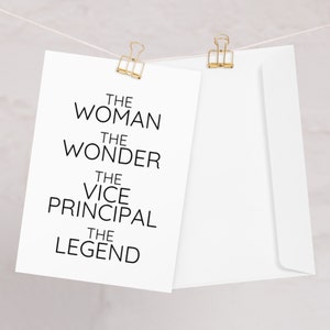 Vice-rector The Woman The Wonder-wenskaart, cadeau voor vice-rector, nieuwe vice-rector Bedankt Gefeliciteerd!