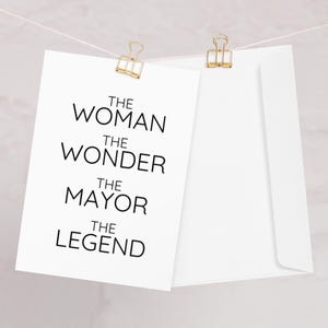 Sindaco La Donna La Meraviglia Biglietto di Auguri, Nuovo Sindaco Grazie Babbo Natale Segreto Apprezzamento Elezioni Congratulazioni Biglietto di Natale per Sindaco Donna