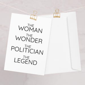 Política femenina Gracias Amigo secreto Nuevo trabajo Agradecimiento Felicitaciones Regalo para mujeres, Política La mujer La maravilla Tarjeta de felicitación