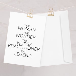 Carte de vœux d’infirmière praticienne pour les femmes, La femme la carte d’infirmière praticienne merveilleuse, Carte d’anniversaire de remerciement d’infirmière praticienne