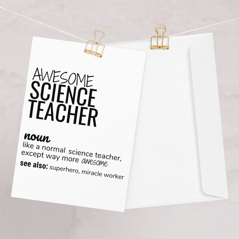 Funny Science Teacher Card, Awesome Science Teacher Definition Card