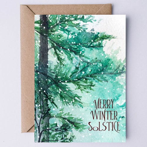 Happy Winter Solstice Card Etsy