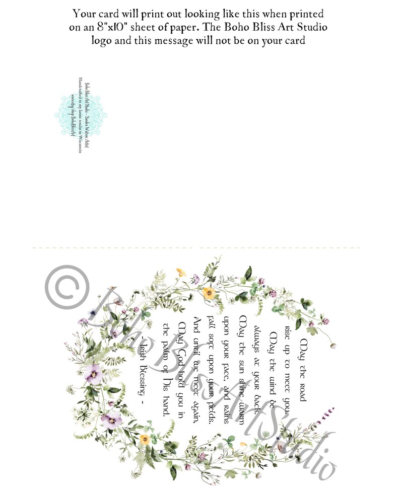 DIGITAL CARD Irish Blessing May the Road Rise up to Meet You Printable Irish Wedding Card ...