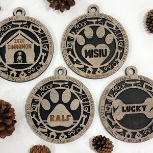 Puppy/Dog Personalized Ornaments | Handcrafted | Wooden | Laser-Cut | Gift