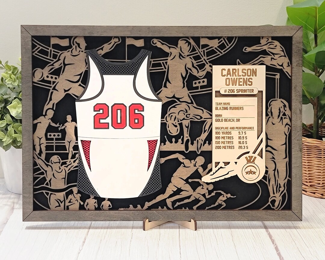 Track and Field Jersey Plaque A Unique Grad or Senior Gift Etsy
