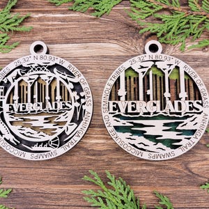 Everglades National Park Ornaments | Handcrafted | Wooden | Laser-Cut | Gift