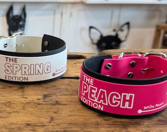 Collar Biothane – Inspirado en bebidas energéticas – 5 cm de ancho y 2 capas – Collar impermeable de alta calidad para perros – Regalo para dueños de perros