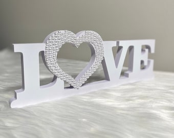 Wedding Love Sign for Sweetheart Table Wedding Sign Wooden Script Love Sign Handmade Wedding Party Decoration Heart Shaped Sign Bridal Party