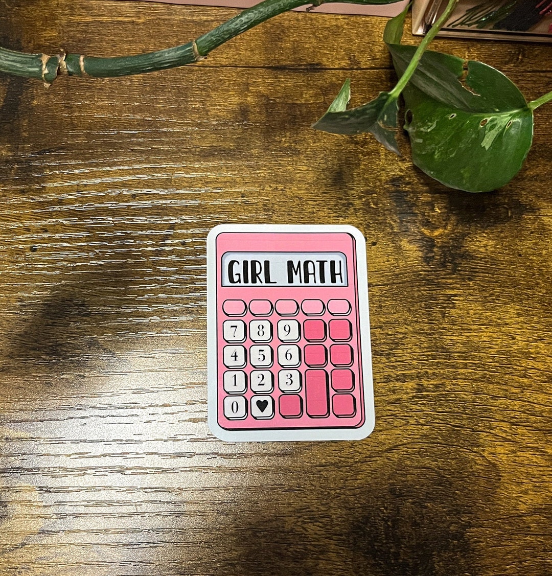 Girl Math Calculator Vinyl Sticker - Etsy