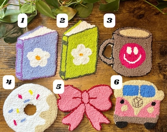 Customizable Punch Needle Coaster Mug Rug
