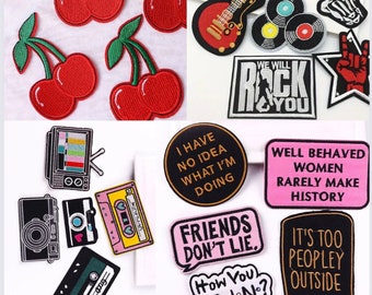 Iron-on patches | Cherry patches | Vintage patches | We Will Rock You | Trucker Hat | FRIENDS patches | Funny patches