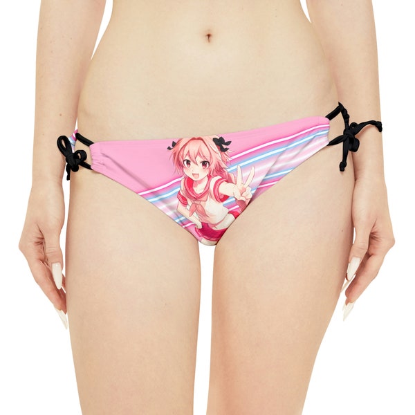 Astolfo Femboy Neon Flag Nonbinary Pink - Bas de bikini à nouer sur les côtés Femboy Sissy