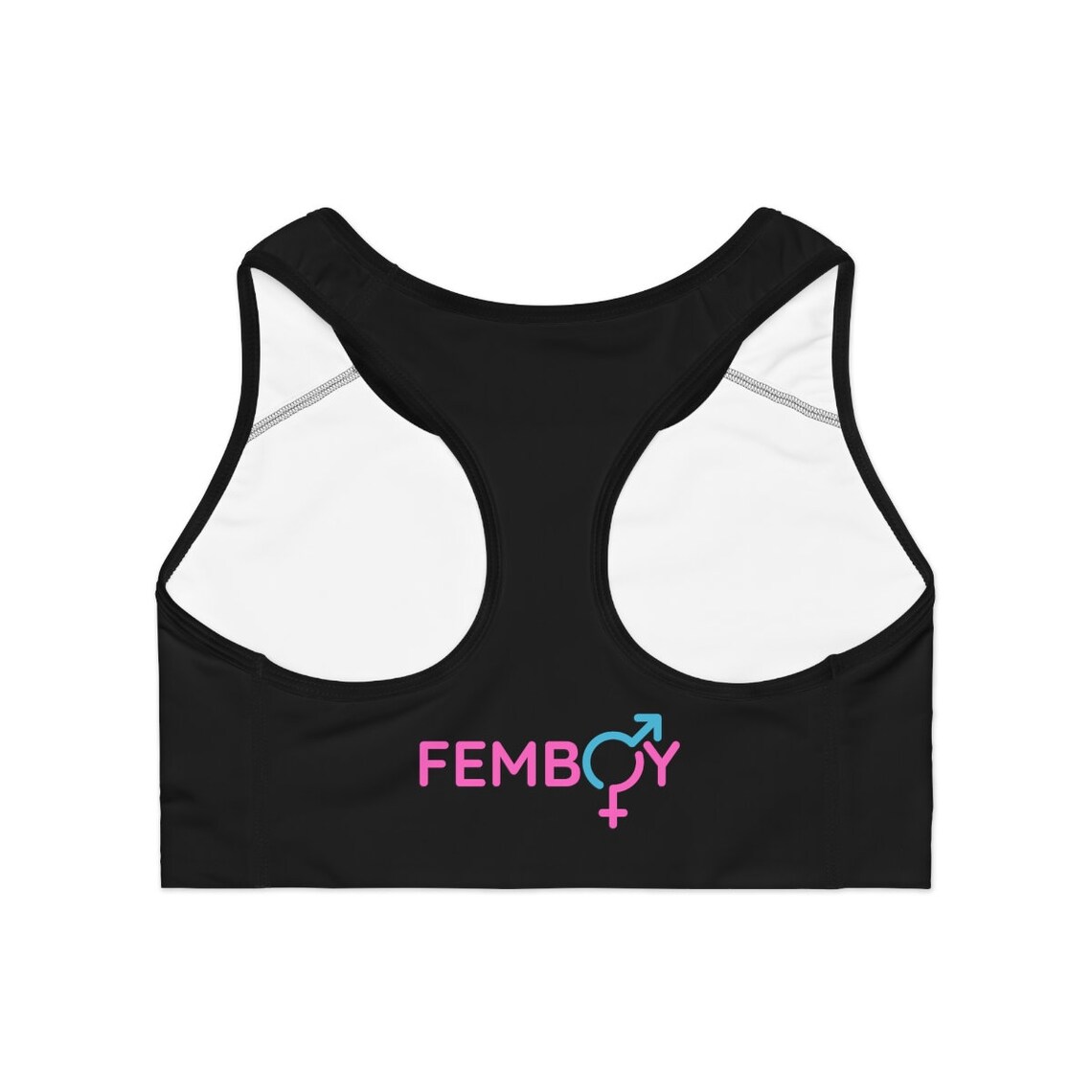 Femboy Sports Bra Pink and Blue on Black Etsy